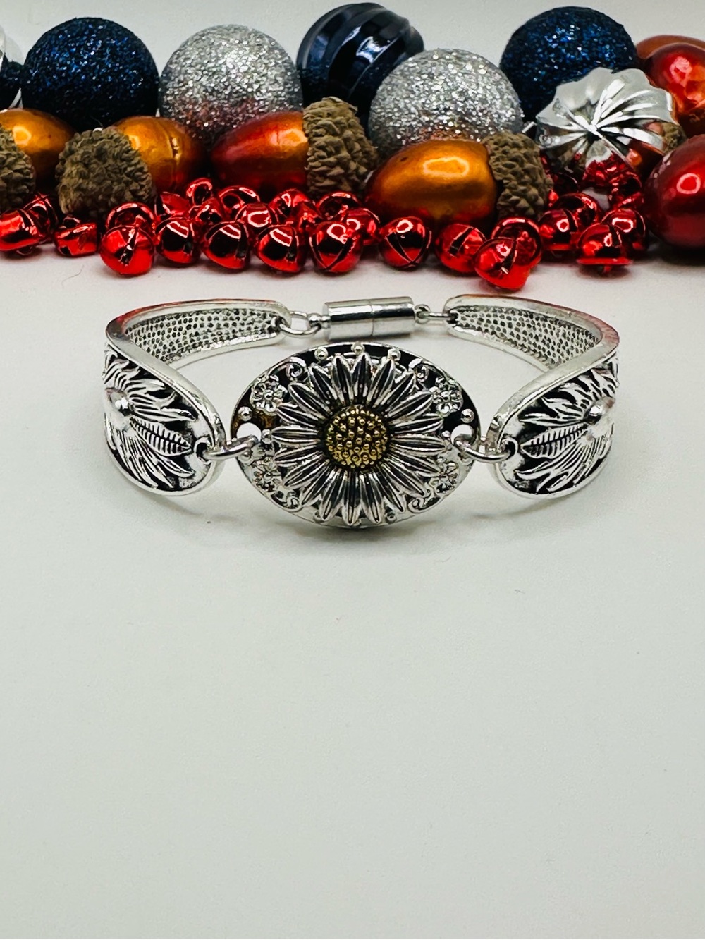 Sunflower Snap Jewelry Bangle Bracelet 18mm Ginger Snap! Size: Large Wrist NWT